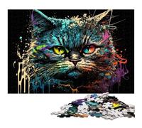 Puzzle 1000 pièces en Carton Motif Chat Fantastique, Décoration DIY, Défi Cérébral, pour Adulte, Famille, Cadeau de Noël 26x38cm / 10,23x14,96 Pouces