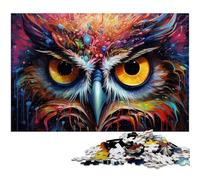 Puzzle 1000 pièces en Carton Motif Chouette Art pour Adultes et Adolescents, idéal comme Cadeau d'anniversaire ou de Vacances 26x38cm / 10,23x14,96 Pouces