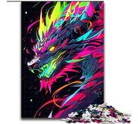 Puzzle 1000 pièces en Carton, Motif Dragon animé, Jeu interactif Familial, Casse-tête, Jouet éducatif, 1000 pièces(26x38cm)