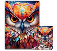 Puzzle 1000 pièces en Carton Motif Hibou coloré, décoration à Faire soi-même, défi cérébral, pour Adultes, Famille, Cadeau de Vacances, 26x38cm / 10,23x14,96 Pouces