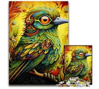 Puzzle 1000 pièces en Carton Motif Moineau Vert, Détente et Défi, Décoration d'intérieur colorée, pour Vos Amis 26x38cm / 10,23x14,96 Pouces