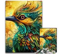 Puzzle 1000 pièces en Carton Motif Moineau Vert, Détente et Défi, Décoration d'intérieur colorée, pour Vos Amis 26x38cm / 10,23x14,96 Pouces