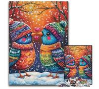 Puzzle 1000 pièces en Carton Motif Oiseaux Amoureux Un Casse-tête Stimulant pour Les Adolescents, Une soirée de Jeux en Famille Amusante 26x38cm