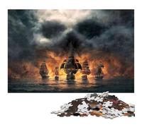 Puzzle 1000 pièces en Carton pour Adultes, Bateau Pirate à Voile, idéal pour décorer et stimuler Le Cerveau, 26x38cm / 10,23x14,96 Pouces