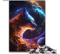 Puzzle 1000 pièces en Carton pour Adultes, Dieu Chat de l'univers, pour Les Anniversaires, Les Vacances et Noël, Taille 38x26cm