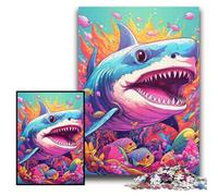 Puzzle 1000 pièces en Carton pour Adultes, Motif Requin Mignon, 26x38cm, décoration d'intérieur à Faire soi-même, Jeu de réflexion