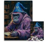 Puzzle 1000 pièces en Carton représentant Le Gorille Magicien, idéal pour la décoration de la Maison, idéal pour Les soirées Jeux 26x38cm