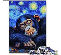 Puzzle 1000 pièces en Carton représentant Un Ciel Nocturne de chimpanzés, Dimensions 26x38cm, pour Adolescents, soirée Jeux en Famille, idée Cadeau stimulante