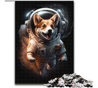Puzzle 1000 pièces en Carton représentant Un Corgi Astronaute, Jouet éducatif, intellectuel, décompressant, Amusant, Familial (Taille 26x38cm)