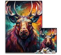 Puzzle 1000 pièces en Carton représentant Un élan, idéal pour Les Adultes et Les Adolescents, idéal pour stimuler Leur Cerveau, activité éducative, 26x38cm/10,23x14,96 Pouces