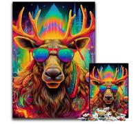 Puzzle 1000 pièces en Carton représentant Un élan, idéal pour Les Adultes et Les Adolescents, idéal pour stimuler Leur Cerveau, activité éducative, 26x38cm/10,23x14,96 Pouces