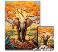 Puzzle 1000 pièces en Carton représentant Un éléphant coloré pour Adultes. Un Casse-tête Stimulant à Faire soi-même, idéal pour Un Jeu Familial ou Un Cadeau décoratif. 26x38cm / 10,23x14,96 Pouces.