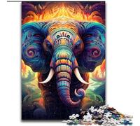 Puzzle 1000 pièces en Carton représentant Un éléphant Développe la Coordination œil-Main Idéal comme Cadeau d'anniversaire (Taille 26x38cm)