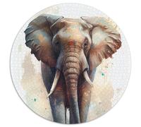 Puzzle 1000 pièces en Carton représentant Un éléphant, idéal pour Les Adolescents et Les Ados, idéal comme Cadeau d'anniversaire ou de Vacances (67,5 x 67,5 cm).