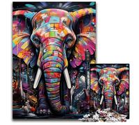 Puzzle 1000 pièces en Carton représentant Un éléphant,idéal pour Les Adultes. Un Casse-tête Stimulant à Faire soi-même,idéal pour Un Jeu Familial ou comme Cadeau décoratif. 26x38cm