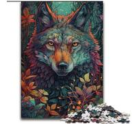 Puzzle 1000 pièces en Carton représentant Un Loup Abstrait pour Adultes, Taille 26x38cm, idéal pour Les Amoureux, idéal pour Noël, Le Nouvel an ou la Saint-Valentin.