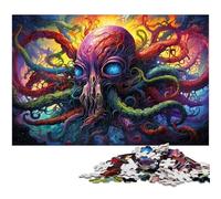 Puzzle 1000 pièces en Carton représentant Un Monstre Pieuvre coloré, idéal pour Les Anniversaires et Les fêtes, 26x38cm / 10,23x14,96 Pouces
