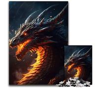 Puzzle 1000 pièces en Carton représentant Un Vieux Dragon de feu, idéal pour Les Adultes, idéal pour la Famille et Les Amis, à partir de 14 Ans, 26x38cm