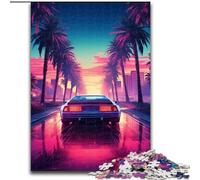 Puzzle 1000 pièces en Carton représentant Une Voiture Rose, Bleue et Orange, pour Adultes, Taille 26x38cm, idéal pour la décoration intérieure, pour Noël et Le Nouvel an des Adolescents