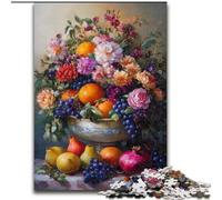 Puzzle 1000 pièces en céramique pour Adultes, Nature Morte, Jouets éducatifs et Jeux en Famille avec Affiche et fiche de Questions (26x38cm)