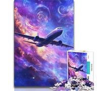 Puzzle 1000 pièces en Forme d'avion coloré Cadeau pour Adultes avec Affiche et fiche de Questions-réponses pour Les 14 Ans (26x38cm)