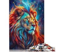 Puzzle 1000 pièces en Gros Plan d'un Lion Mystique pour Adultes et Adolescents, Jeu éducatif, défi, Cadeau d'anniversaire, 38 x 26 cm, 1000 pièces