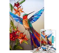 Puzzle 1000 pièces en Verre Colibri Jouet Non addictif pour cultiver la Patience Jeu Relaxant Analyse et logique Cadeau Artistique (Dimensions 38x26cm)
