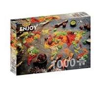 Puzzle 1000 pièces Enjoy - Carte du monde aux épices multicolore G