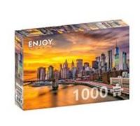 Puzzle 1000 pièces ENJOY - Horizon de New York au crépuscule multicolore G