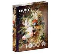 Puzzle 1000 pièces Enjoy - Jan van Huysum : Vase avec fleurs, Jan Van Huysum multicolore G