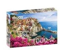 Puzzle 1000 pièces pour Adultes - Paysage pittoresque des Cinque Terre, Italie | Finition Mate antireflet | Puzzle Amusant et exigeant | 68 x 48 cm | Cadeau Voyage Original | Enjoy