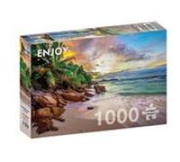 Puzzle 1000 pièces ENJOY - Plage des Seychelles au coucher du soleil multicolore G