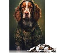 Puzzle 1000 pièces Épagneul Breton Camouflage Puzzle Adultes Puzzles Jeu Éducatif Jouets Éducatifs Cadeaux Puzzles 1000pcs (75x50cm)