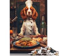 Puzzle 1000 pièces Épagneul Breton Chef Puzzle Adultes Difficulté Puzzle Jeu Éducatif Jouet Cadeaux de Noël 1000pcs (75x50cm)