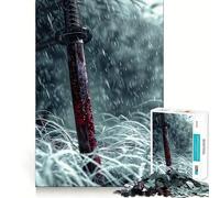 Puzzle 1000 pièces Épée ensanglantée sous la Pluie Jeu d'assemblage précis et Amusant,activité cérébrale Intelligente,Divertissement Relaxant,Cadeau d'anniversaire (50x75cm)