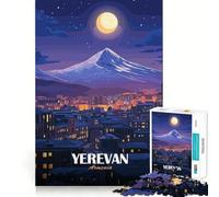 Puzzle 1000 pièces Erevan, Arménie Paysage Nocturne Assemblage Parfait Jeu Artistique et Stimulant pour l'esprit, Jeu de détente, Cadeau Amusant pour Un Anniversaire (38x52cm)