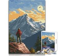 Puzzle 1000 pièces Escalade des Alpes - Détente et Calme en Solo - Découpe précise - Dimensions:38x52cm