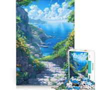 Puzzle 1000 pièces Escaliers vers la mer Jeu de réflexion Stimulant détente intellectuelle pour Toute la Famille 50x75cm