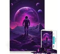 Puzzle 1000 pièces Espace Violet pour Adolescents Jeu intellectuel Joie familiale Découpe de qualité Cadeau élégant (50x75cm)