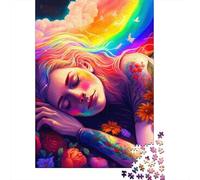 Puzzle 1000 pièces "Esprit arc-en-ciel" pour adultes et adolescents puzzle en bois, jeu éducatif, défi, jouet, cadeaux d'anniversaire, 1000 pièces (75 x 50 cm)