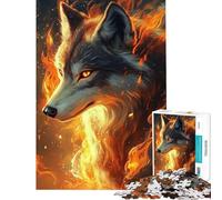 Puzzle 1000 pièces Esprit du Loup Flamboyant Puzzle pour Adultes défi et rapidité d'exécution idéal comme Cadeau (Dimensions 50x75cm)