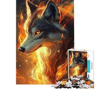 Puzzle 1000 pièces Esprit du Loup Flamboyant Un Puzzle éducatif pour Adolescents Qui stimule la mémoire et Offre Un pour Les Amis et la Famille (38x26cm)
