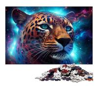 Puzzle 1000 pièces Étoile Animal Léopard Puzzles stimulants Activité familiale Amusante, défi cérébral, pour Adolescent 26x38cm / 10,23x14,96 Pouces