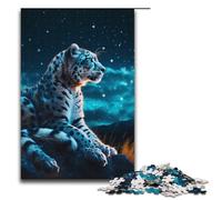 Puzzle 1000 pièces Étoile Léopard des Neiges Puzzles pour Adultes Puzzle en Bois Jeux Familiaux 1000 PCS (38x26cm)