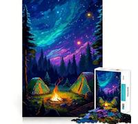 Puzzle 1000 pièces Étoiles de Camping,Pixel Art,Bords Nets,Jeu cognitif,Jouet Amusant et Facile à Utiliser,Cadeau de Noël et de Loisirs (38x26cm)