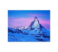 Puzzle 1000 pièces，Étoiles du Mont Cervin enneigé，Puzzle 1000 Pieces Adultes Puzzle Classique kit de Bricolage Jouets en Papier Cadeau Unique décoration（38x26cm）-E50
