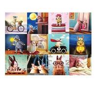Puzzle 1000 pièces Eurographics - Lapins drôles multicolore