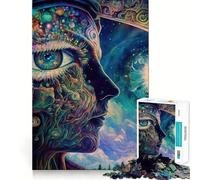 Puzzle 1000 pièces « Éveil du troisième œil » Jeu d'articulation précis et Amusant,Stimulation Cognitive,Relaxation,activité Artistique pour Un Anniversaire (50x75cm)
