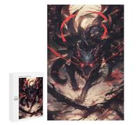 Puzzle 1000 pièces Evil Black Kitsune Fox Puzzle pour Adultes Jouet Décoration murale Cadeau d'anniversaire Offre comme cadeaux pour toute la famille 1000 pièces