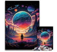 Puzzle 1000 pièces Exploration de planètes colorées, activités Amusantes à la Maison, Cadeau d'anniversaire, Cadeau de Voyage 50x75cm/19,68x29,52 Pouces